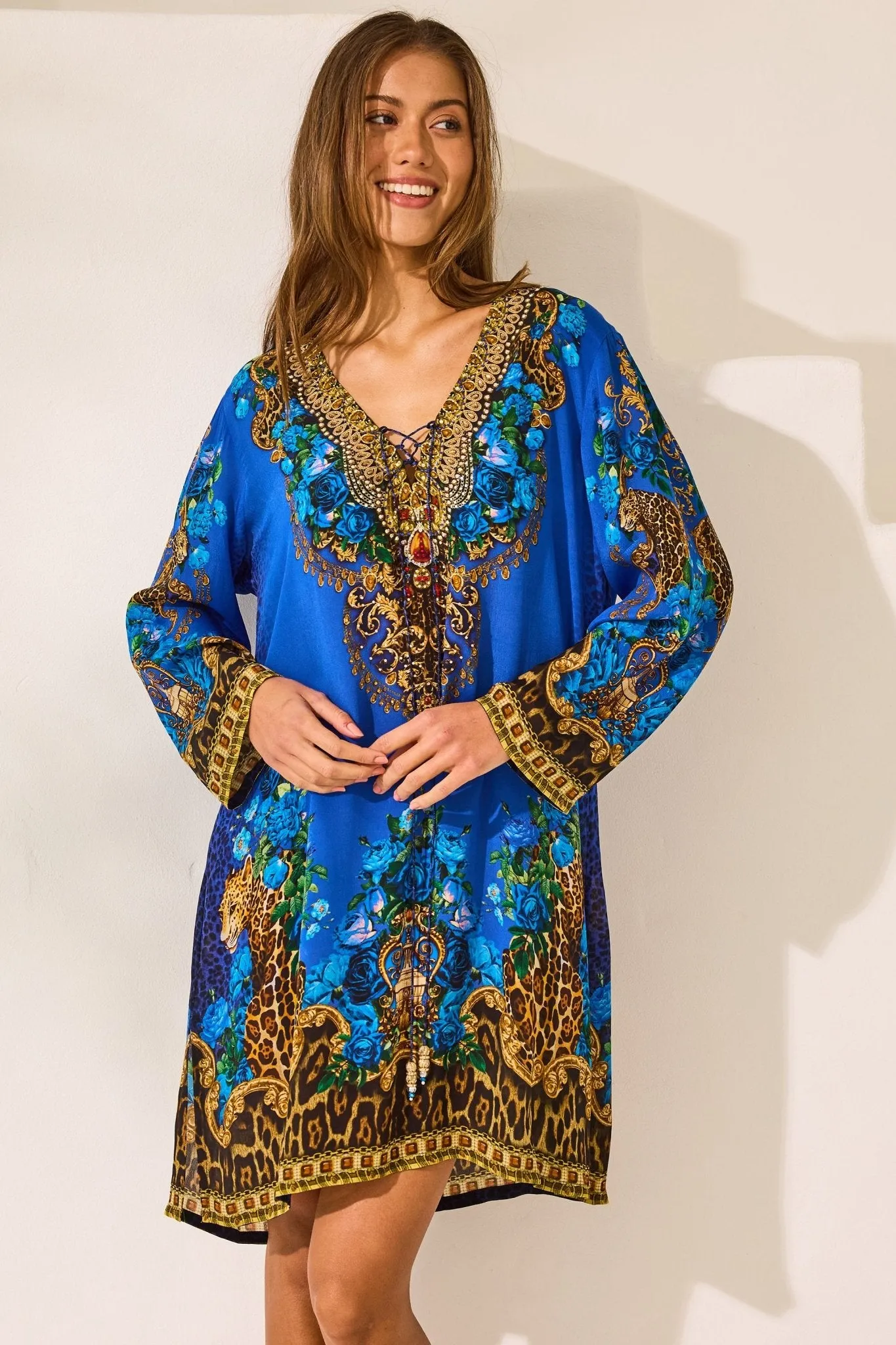 Blue Leopardess Tunic