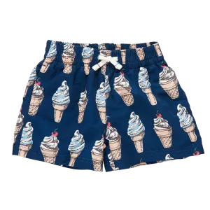 Blue Rooster Boys Swim Trunks - Navy Soft Serve