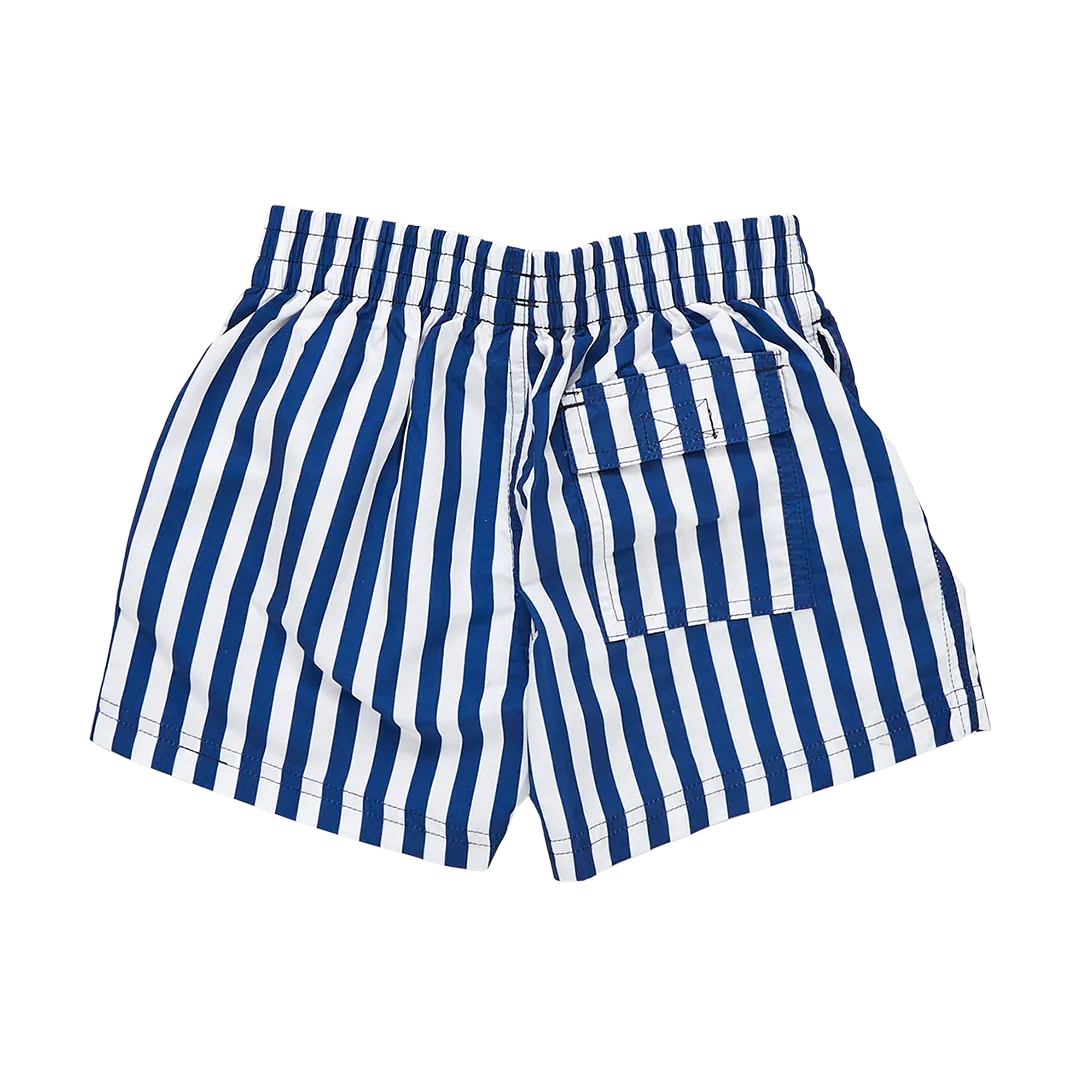 Blue Rooster Boys Swim Trunks - Navy Stripe