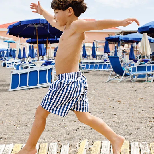 Blue Rooster Boys Swim Trunks - Navy Stripe