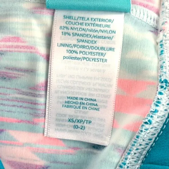 Blue/Fuchsia/Orange Tankini Top Size XS Women's Swimwear