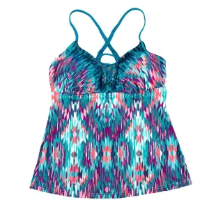 Blue/Fuchsia/Orange Tankini Top Size XS Women's Swimwear