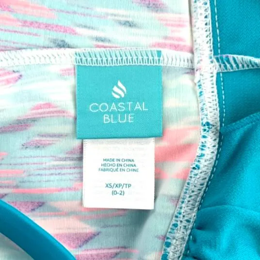 Blue/Fuchsia/Orange Tankini Top Size XS Women's Swimwear