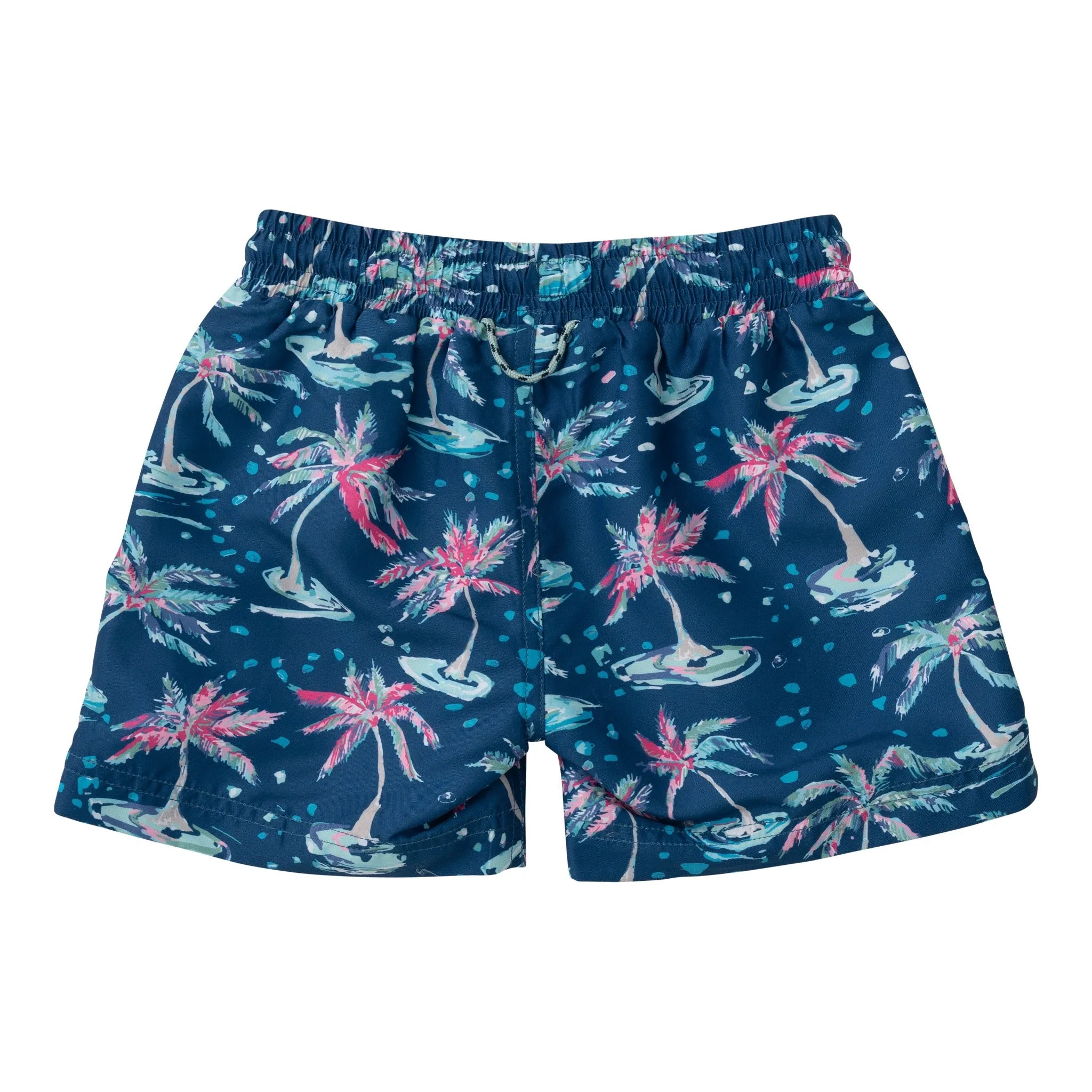 Boogie Board Swim Trunk in Dark Blue Palm Print