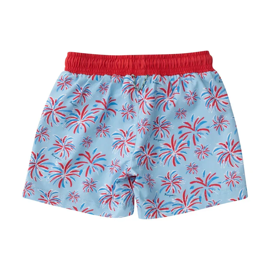 BOYS BOOGIE BOARD SWIM TRUNK IN FIREWORKS PRINT