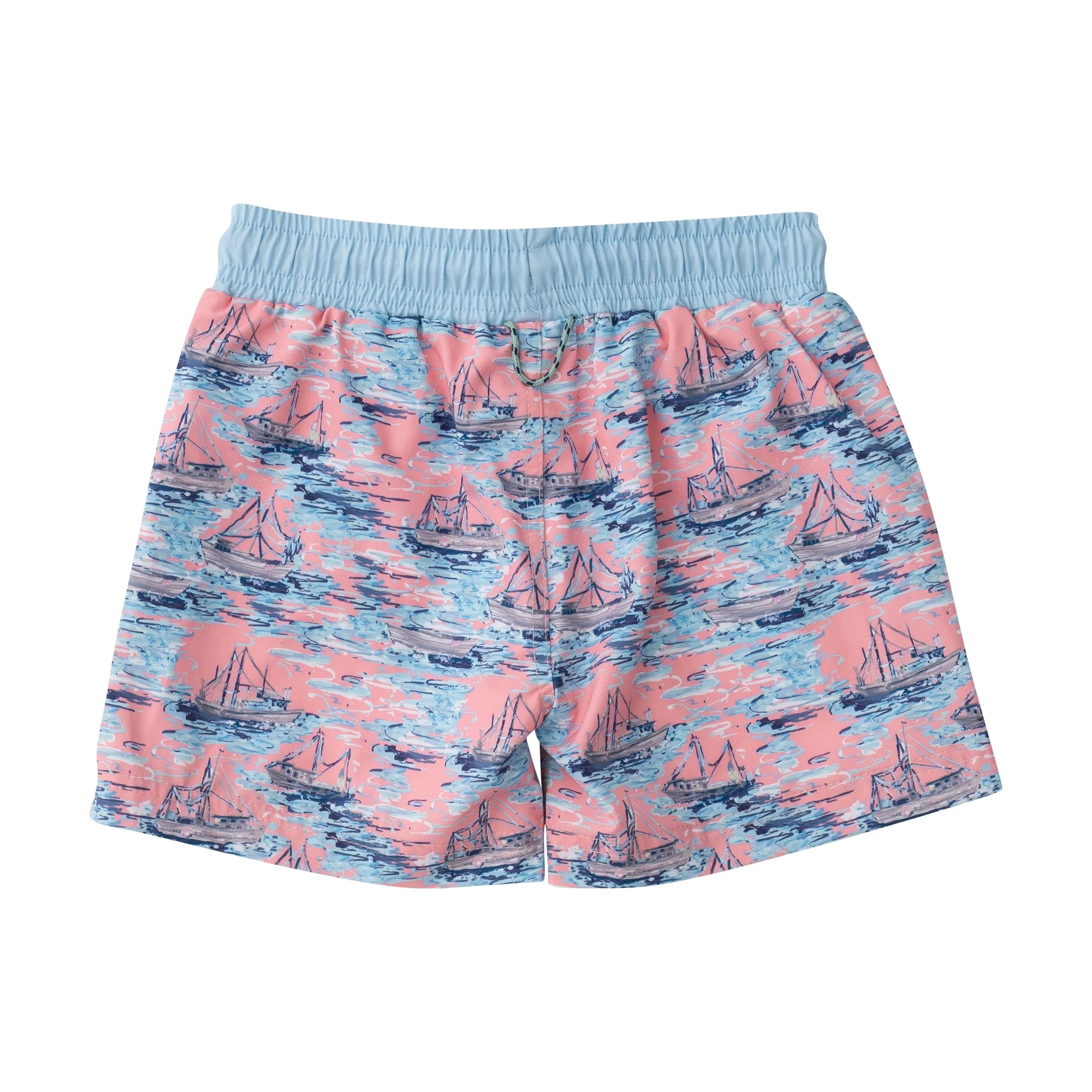 Boys' Boogie Board Swim Trunk in Shrimp Boat Print