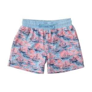 Boys' Boogie Board Swim Trunk in Shrimp Boat Print