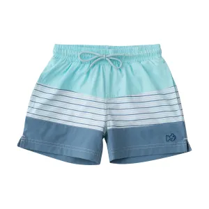 Boys' Boogie Board Swim Trunk in Waterspout Green and Multi Stripe Colorblock