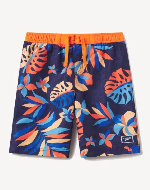 Boys Floatable Floral 17" Swim Trunk