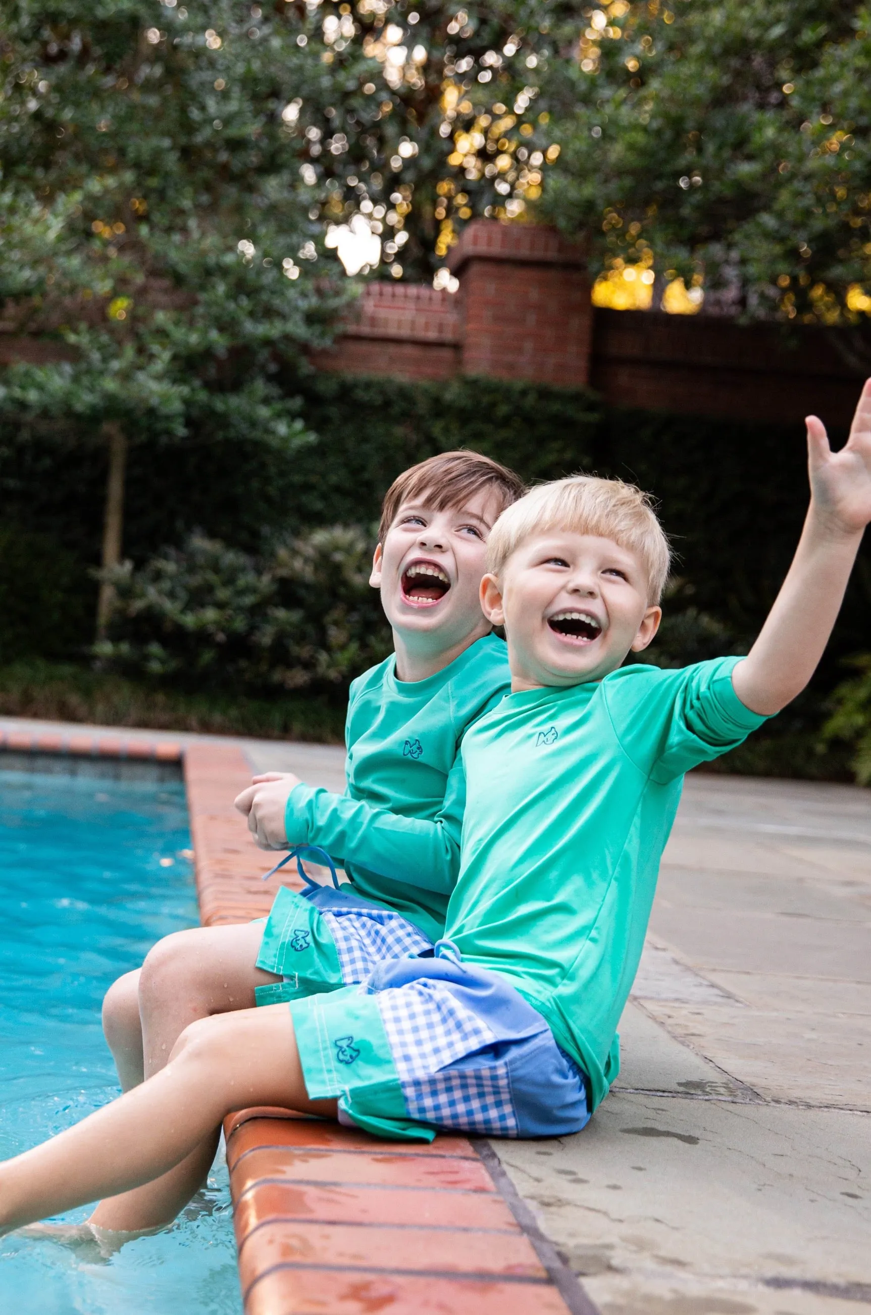 Boys' Reef Rashguard Swim Shirt in Atlantis Green