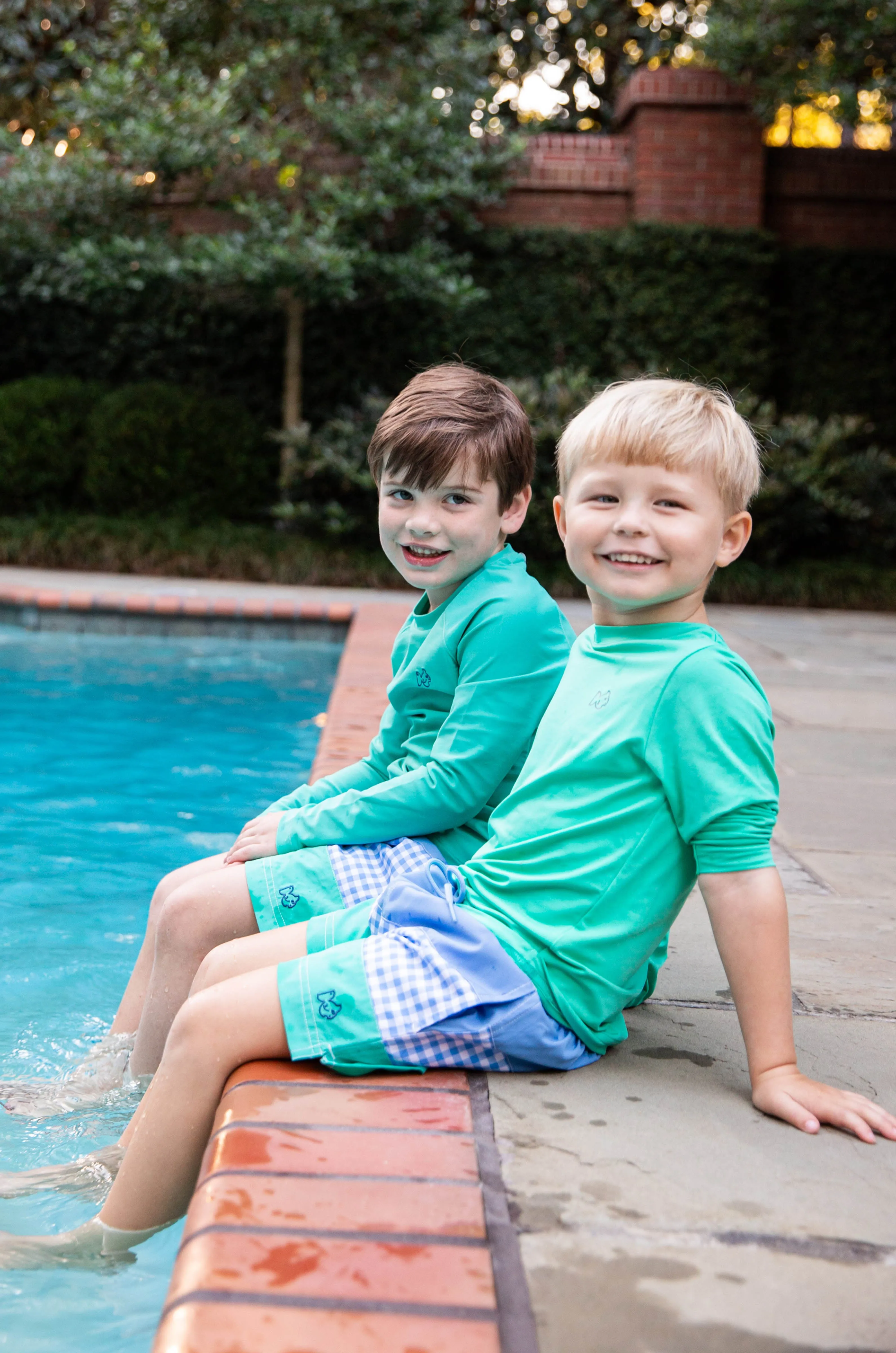 Boys' Reef Rashguard Swim Shirt in Atlantis Green