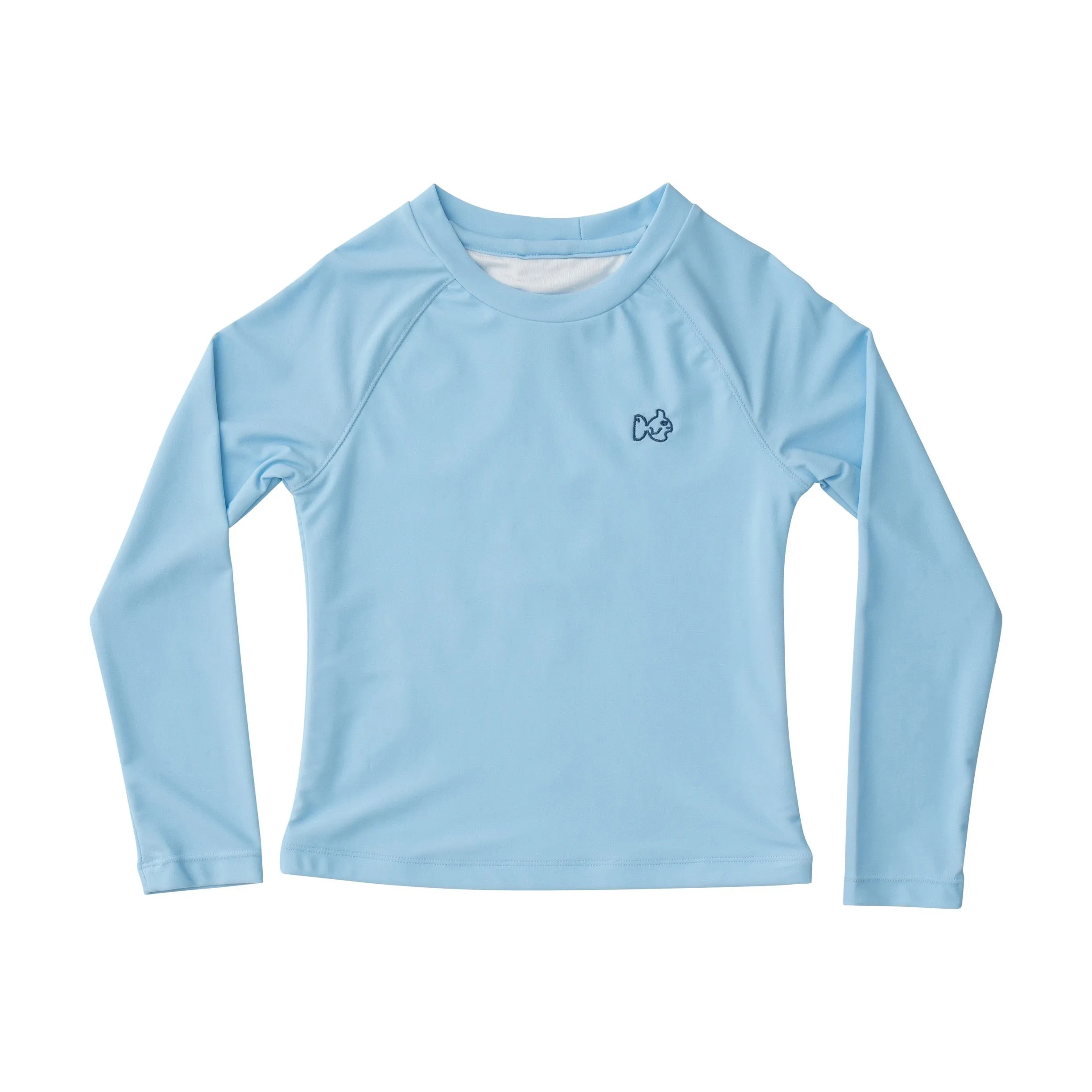 Boys' Reef Rashguard Swim Shirt in Solid Clear Sky Blue