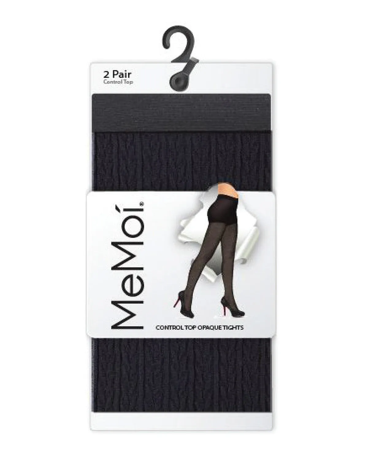 Braided Chain/Solid Control Top Tights 2 Pack