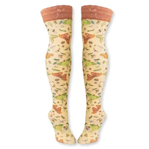 Bugs Printed Mesh Stay Up Stockings