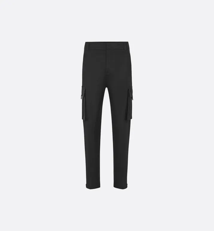 Cargo Pants • Black Stretch Cotton Gabardine