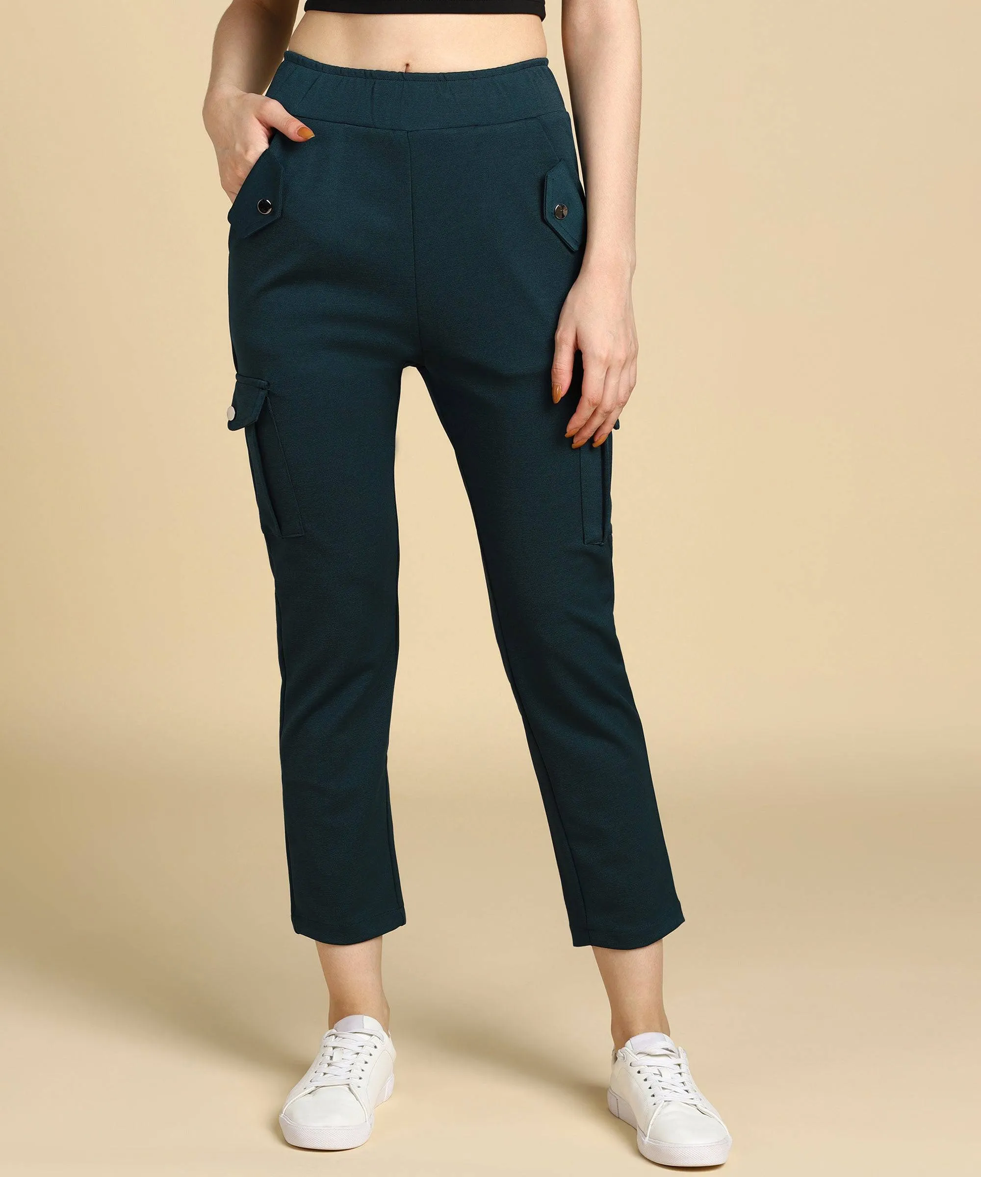 Casual High Waist Tapered Cargo Pants