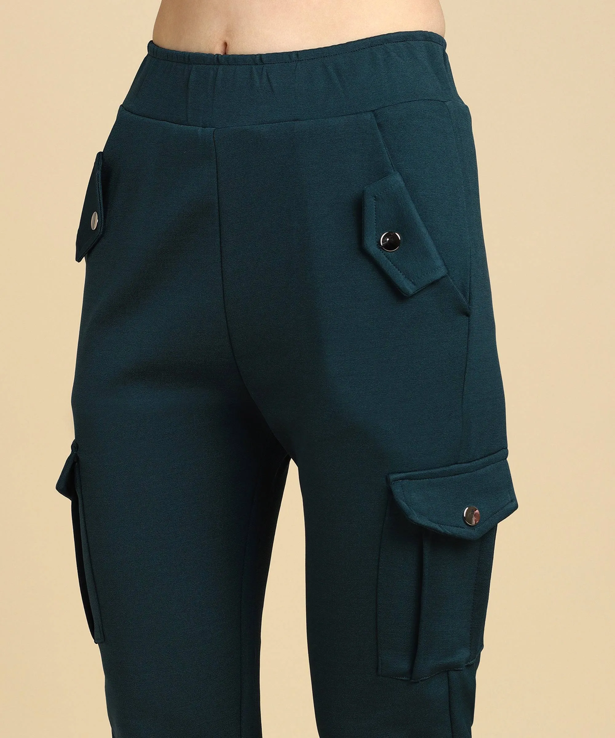 Casual High Waist Tapered Cargo Pants
