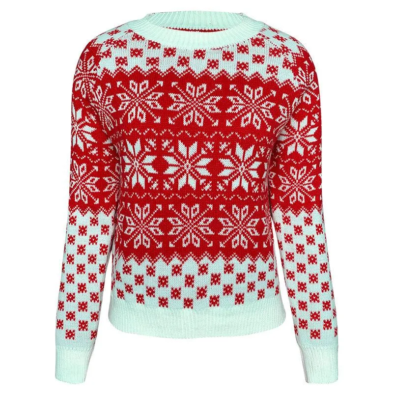 Casual Women Christmas Snowflake Knitting Sweaters
