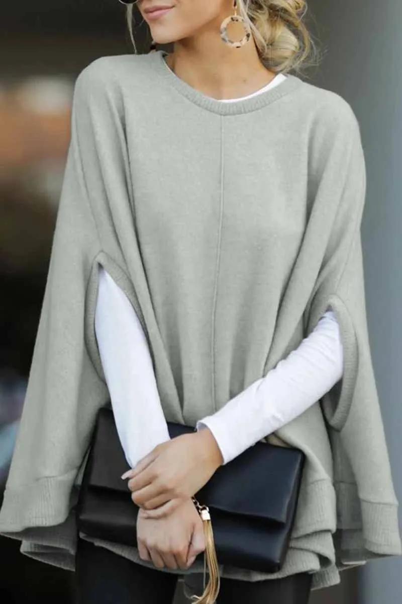 Chicindress Cape Loose Crew Neck Tops