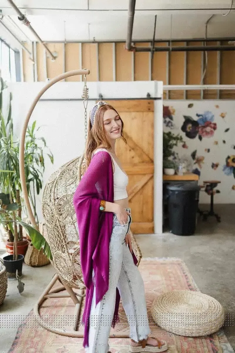 Cobalt Blue Kimono Duster Lightweight Summer Cardigan