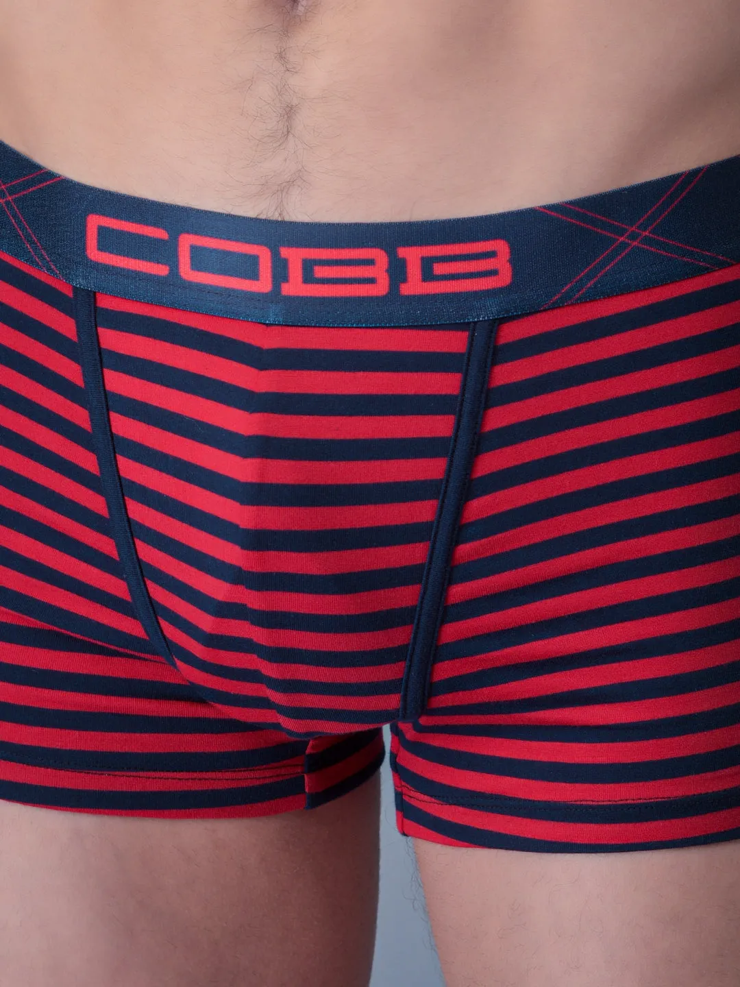 Cobb Light Blue Men Striped Trunk