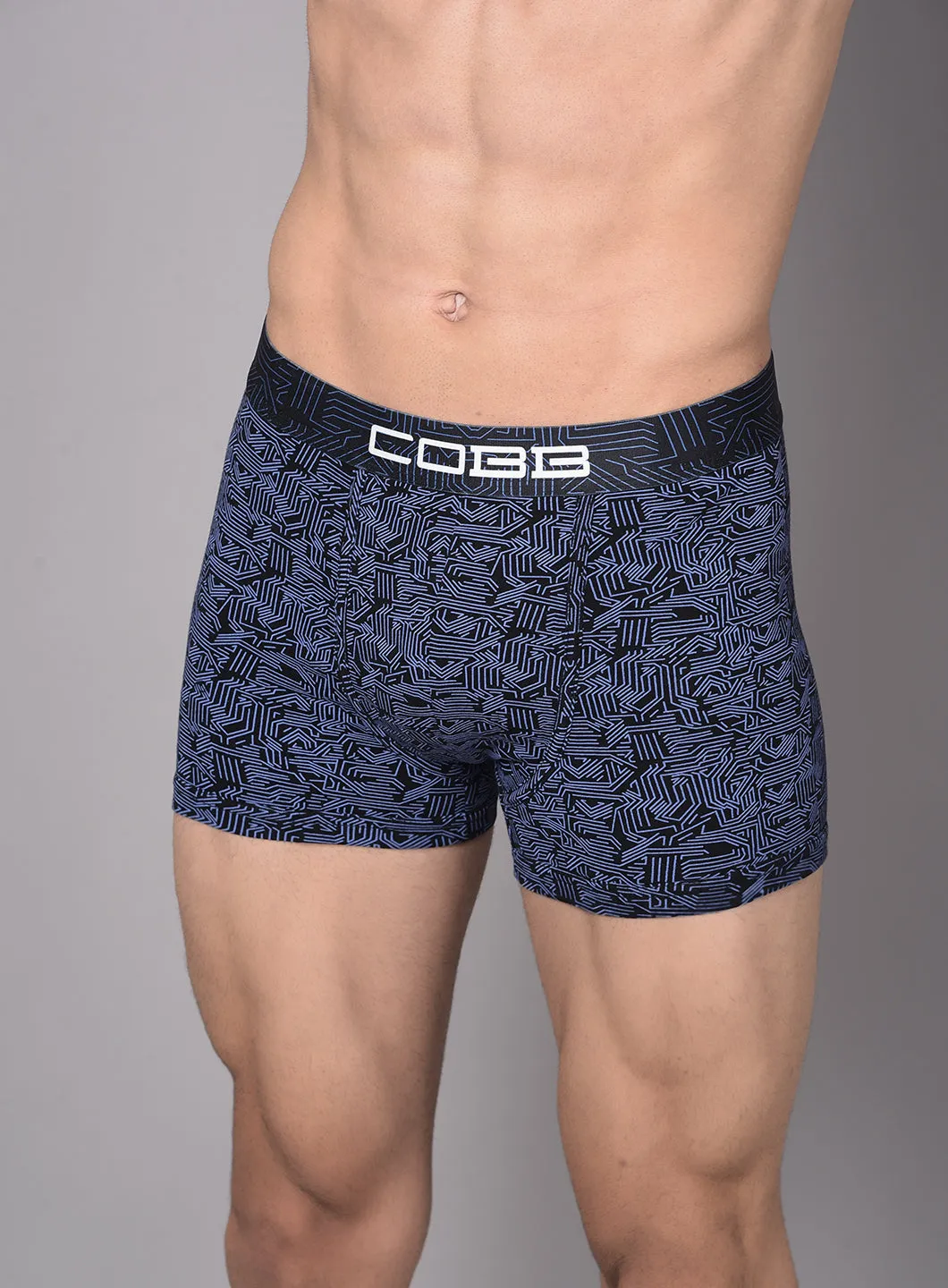 Cobb Mens Cotton Black and Blue Printed Premium Trunk (Pack of 2)