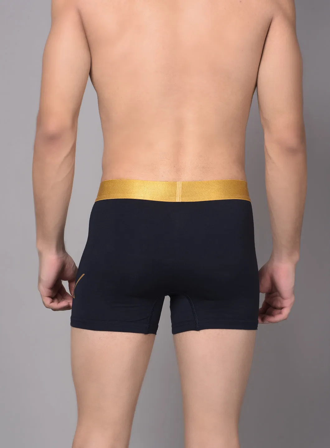 Cobb Mens Cotton Black and Navy Solid Premium Trunk (Pack of 2)