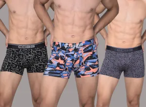 Cobb Mens Cotton Multicolored Premium Trunk (Pack of 3)
