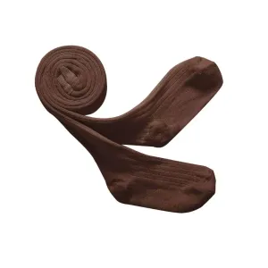 Collegien Louise Ribbed Tights, Chocolate Au Lait