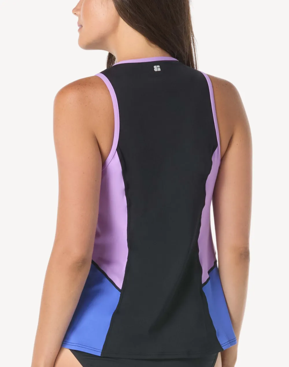 Colourblock Jersey Rib Racer Tankini Top
