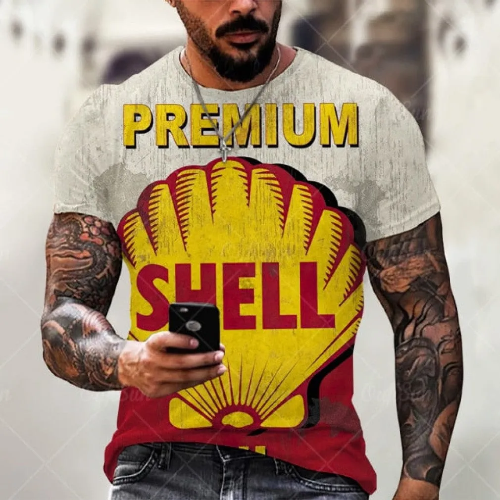 ContiNent 33 Men's T-Shirt Summer 3D Printing Short-Sleeved Oversized Short Sleeve Personality Fashion Stitching Pattern T-Shirts For Men