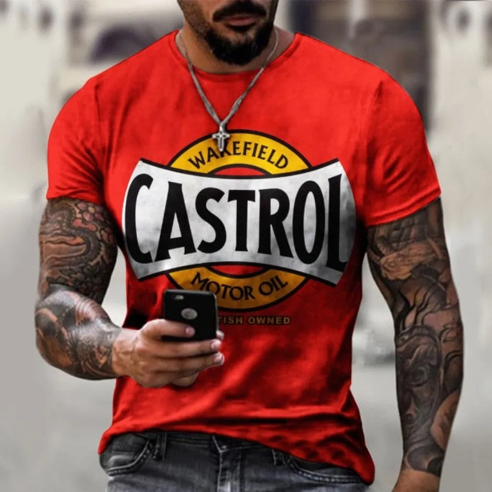 ContiNent 33 Men's T-Shirt Summer 3D Printing Short-Sleeved Oversized Short Sleeve Personality Fashion Stitching Pattern T-Shirts For Men