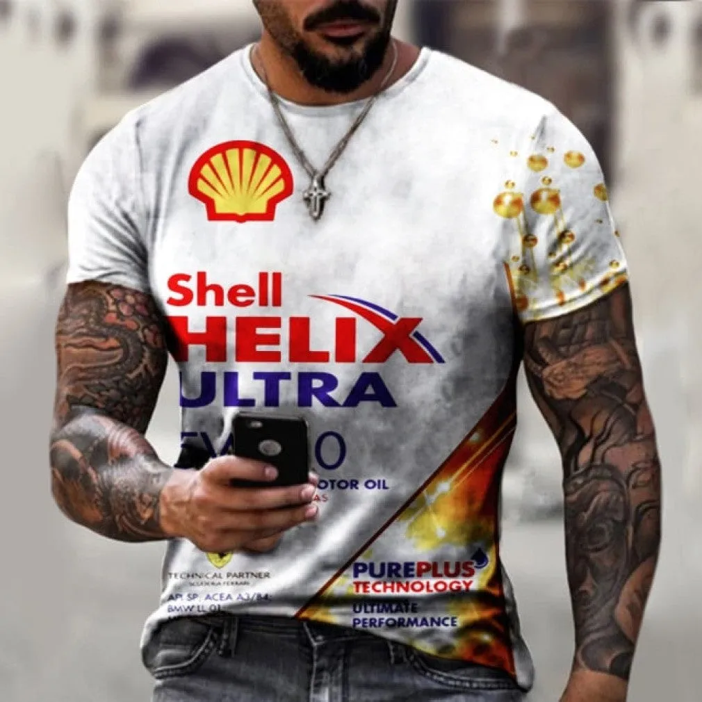 ContiNent 33 Men's T-Shirt Summer 3D Printing Short-Sleeved Oversized Short Sleeve Personality Fashion Stitching Pattern T-Shirts For Men