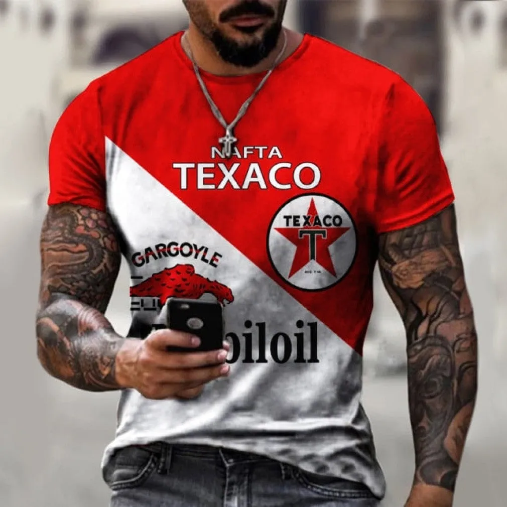 ContiNent 33 Men's T-Shirt Summer 3D Printing Short-Sleeved Oversized Short Sleeve Personality Fashion Stitching Pattern T-Shirts For Men