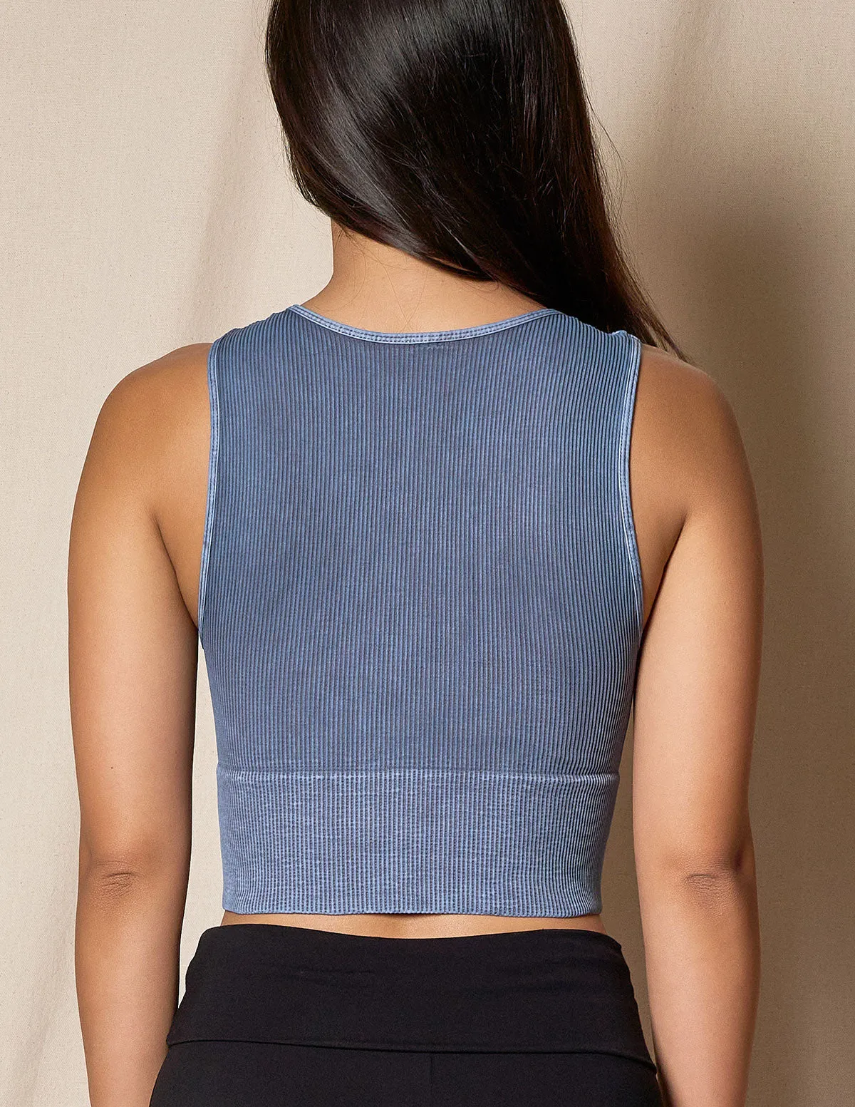 Control Fit Vintage Deep V Crop
