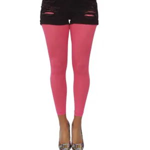 Coral Opaque Footless Tights