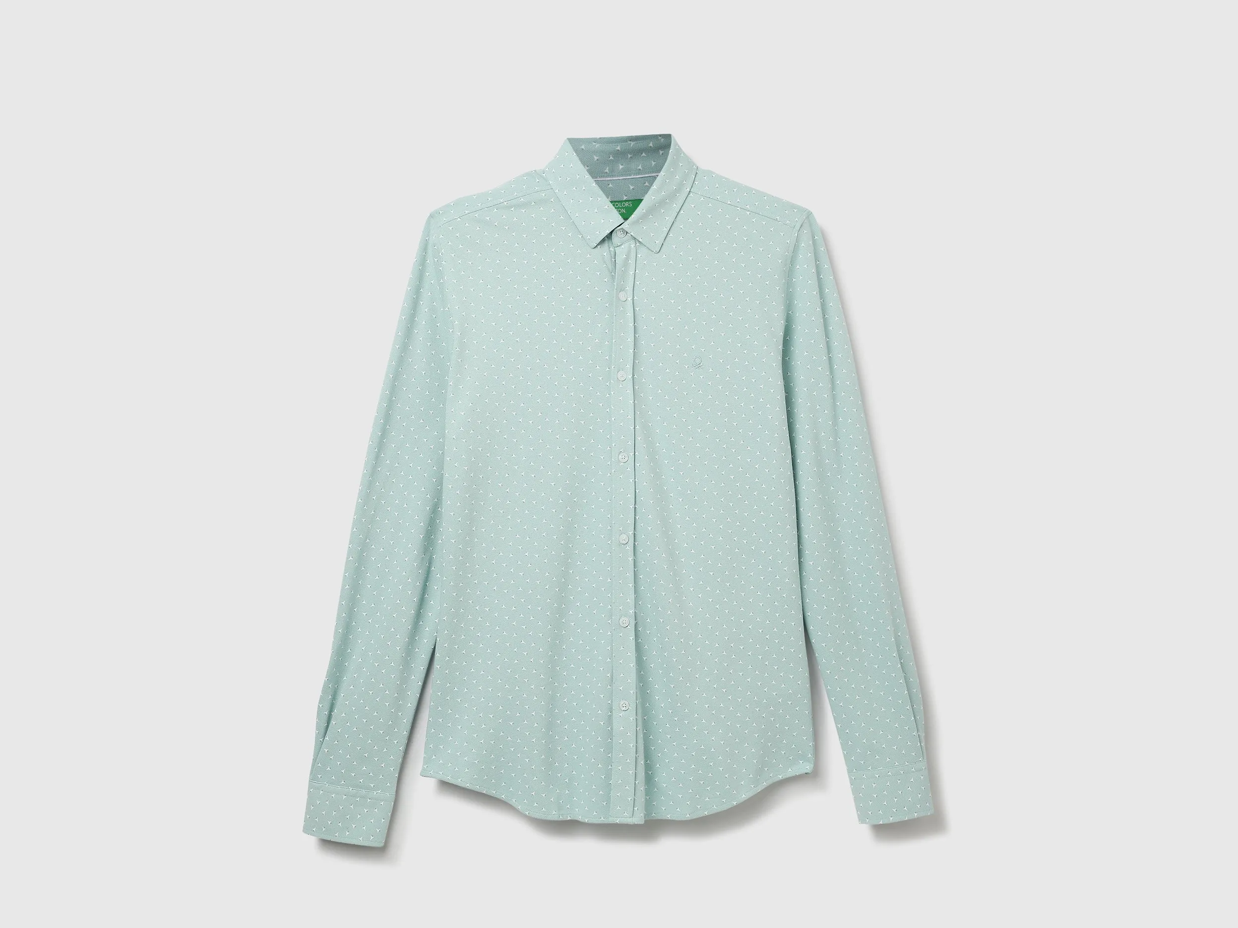 Cotton Blend Printed Spread Collar Mens Shirts