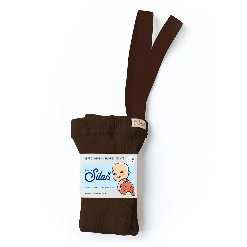 Cotton Footed Tights - Chocolate Brown
