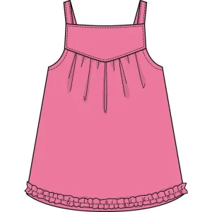 CR Kids Strap Tunic with Yoke Ruffle & Trim - Pink
