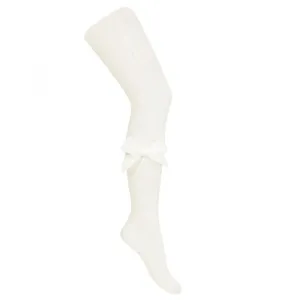 Cream Velvet Bow Tights