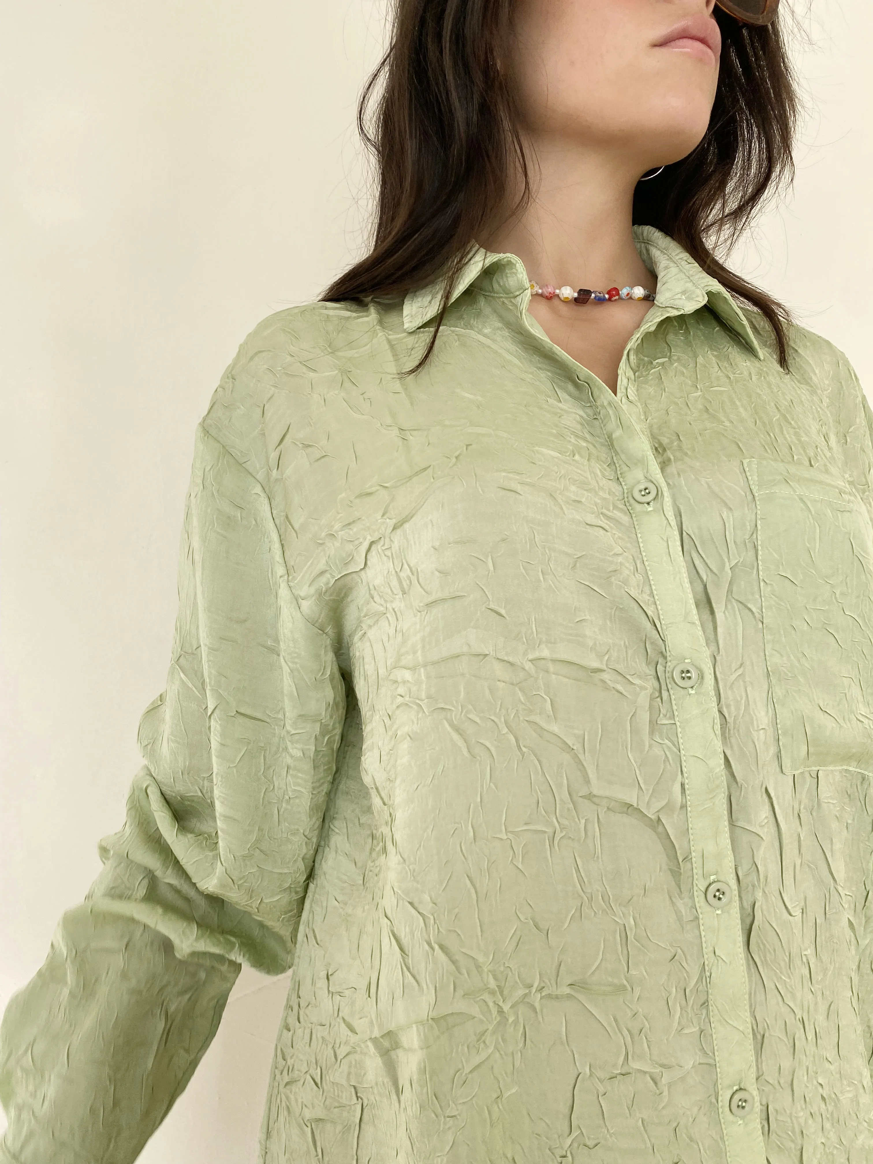 Crinkle Button Down Tunic