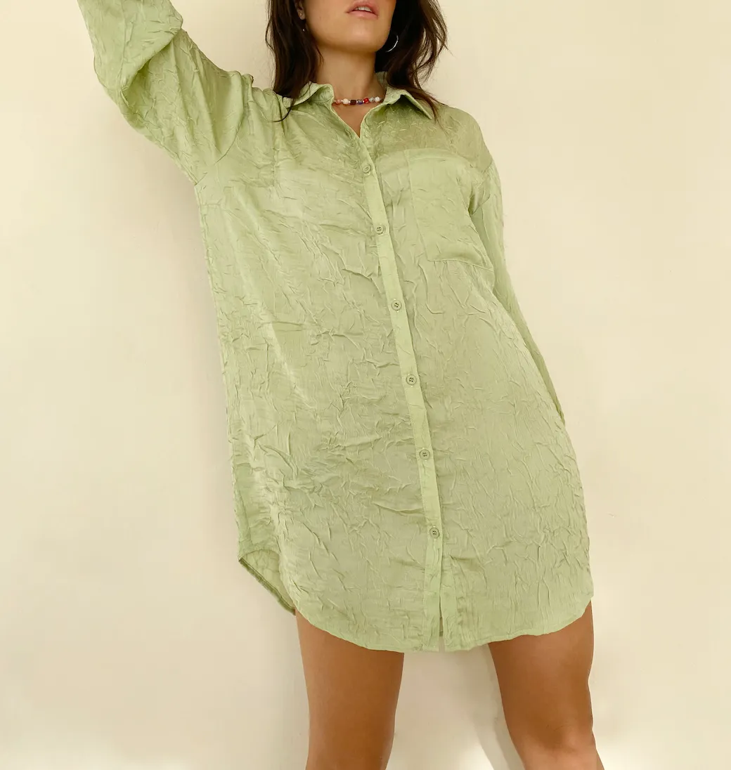 Crinkle Button Down Tunic