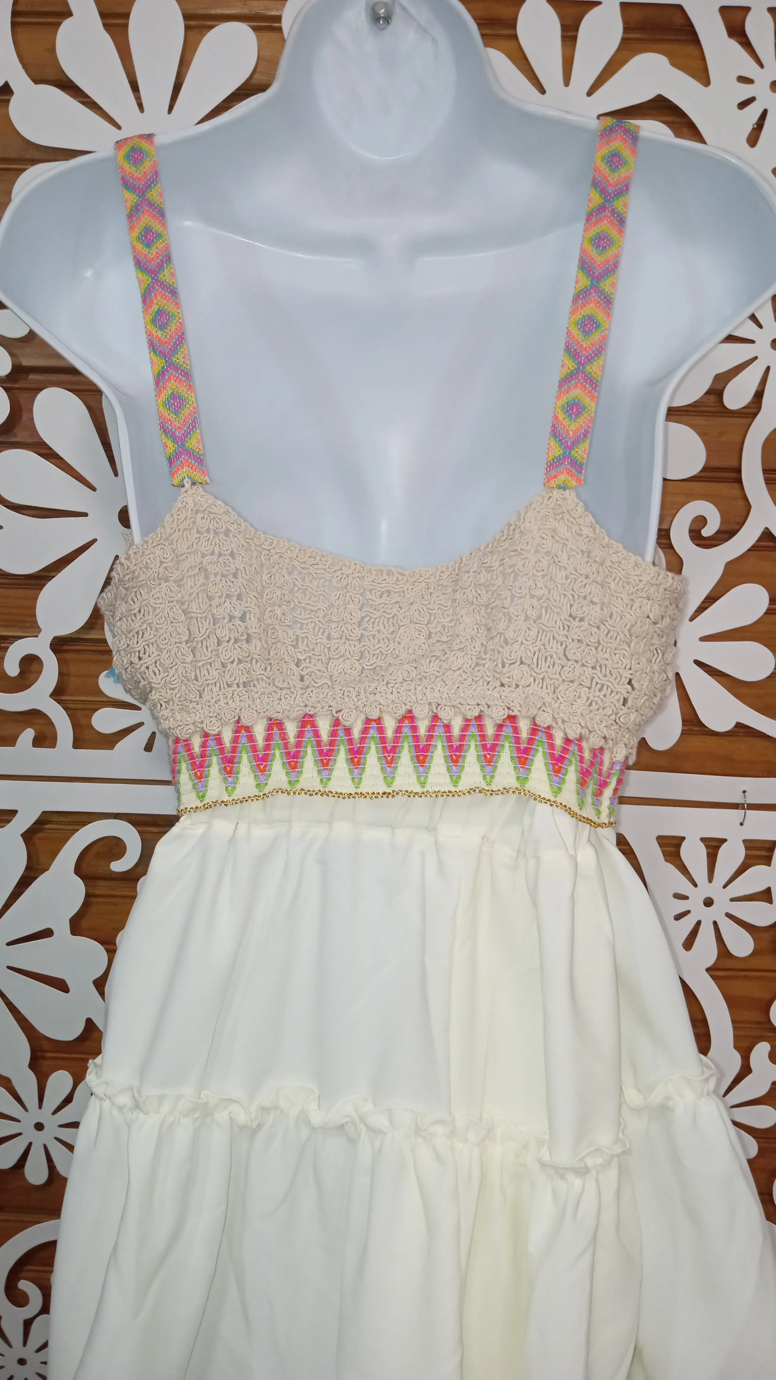 Crochet crop top with tassels