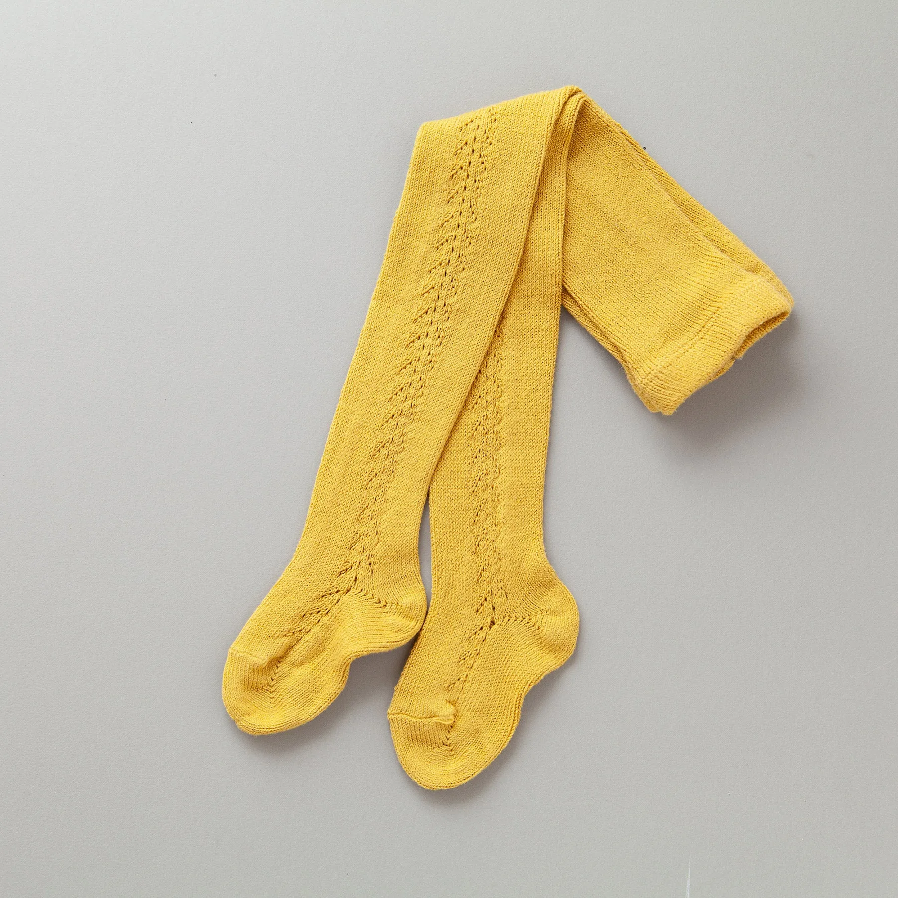 Crochet Tights, Mustard