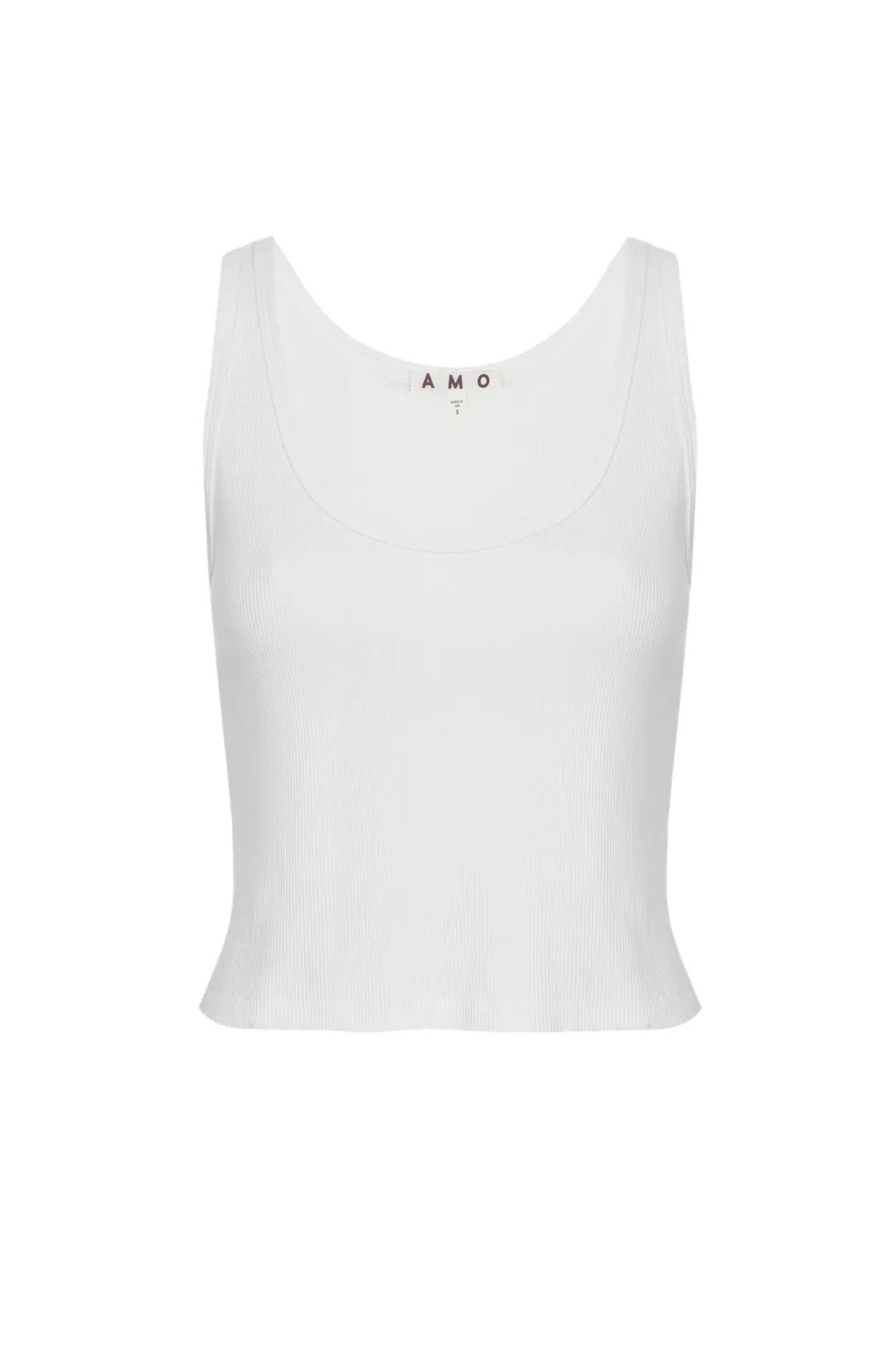 Crop Rib Tank- White