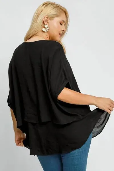Cuffed Half Sleeve Layered Top