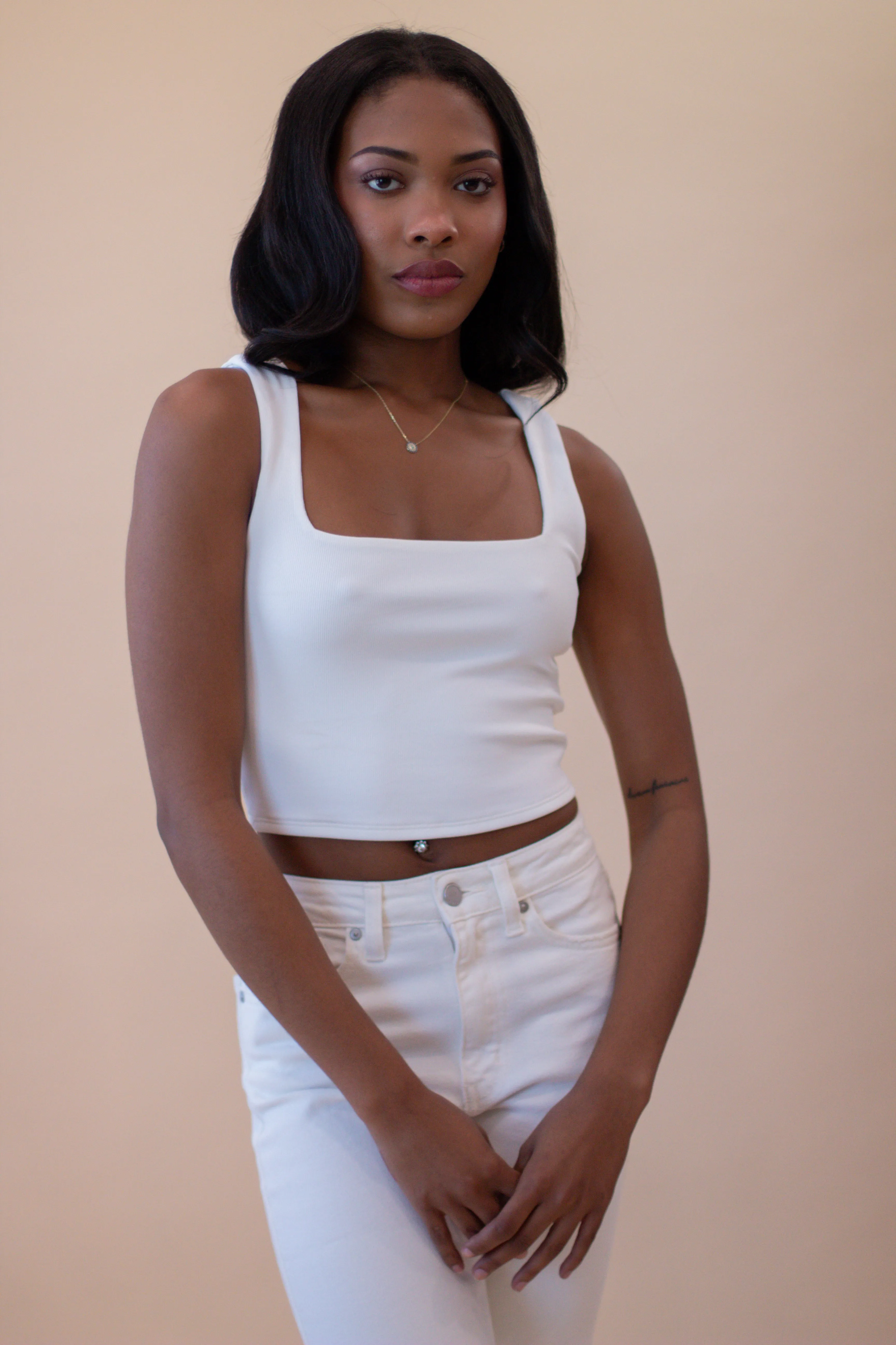Cynthia Elevated Crop (White)
