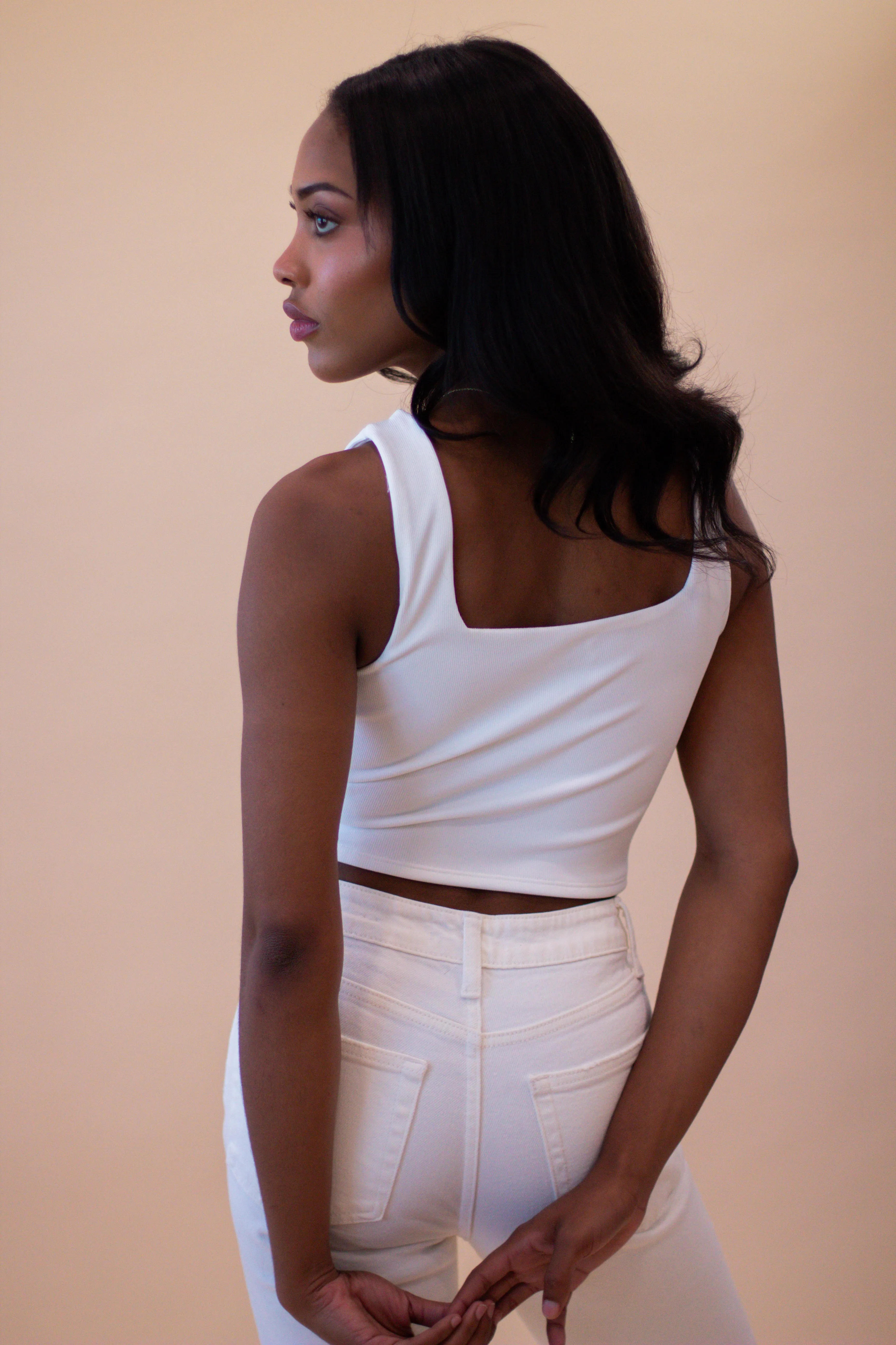 Cynthia Elevated Crop (White)