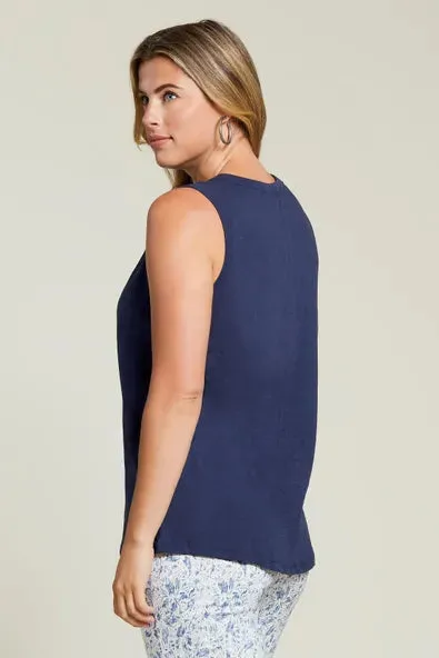 Dark Navy Button Tank