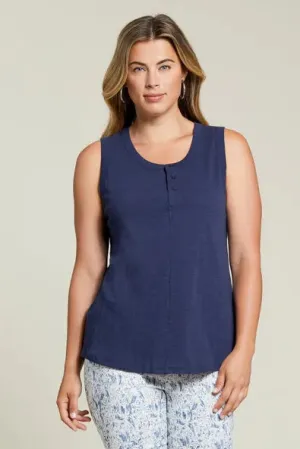 Dark Navy Button Tank